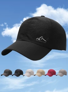 1pc Men's Summer Breathable Quick-Dry Baseball Cap, Lightweight UV Protection, Adjustable Curved Brim Sports Sun Hat For Outdoor Use