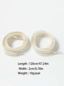 1 对 2 厘米宽蝴蝶结空心扁平鞋带，银线编织透明条纹鞋带，适用于正装鞋， - 米色 - 查看 3