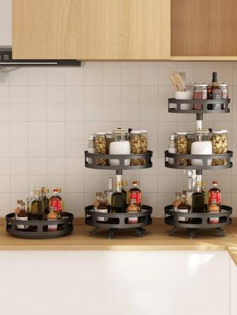 1 pièce Étagère à épices de cuisine à plusieurs niveaux et réglable, organisateur de rangement de cuisine renforcé