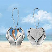 1pc Single-Sided Customized Picture Metal Car Decor & Bag Pendant, Perfect Valentine's Day Gift For Couples
