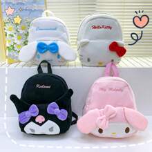Sanrio 1 pieza Mochila de peluche de Hello Kitty de Sanrio - Diseño lindo de Kuromi, Cinnamoroll y My Melody, mochila suave de gran capacidad, regalo para mujeres, de vuelta a la escuela