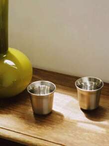 Taza de espresso de acero inoxidable de 80ml, taza de café en cápsula con acabado brillante, taza de té