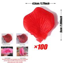 100/1000 stuks diverse kleuren (dieprood, rood, roze, zwart, blauw, geel) kunstzijden rozenblaadjes, geschikt voor Valentijnsdag, romantische nacht, trouwseizoen, Moederdag, aanzoek, verloving, jubileumhuisdecoratie