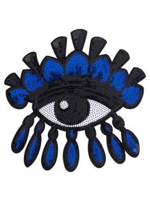 4 pièces de patchs pour cils rouges/jaunes/bleus, en forme de larme et d'œil de diable. Accessoires vestimentaires personnalisés et DIY, patchs à coudre et à repasser, décorations pour vêtements, chaussures et sacs. Idéal pour les festivals et les fêtes