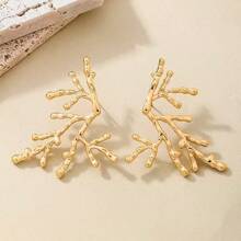1 Pair Coral Ocean Themed Luxury Fashion Asymmetrical Exquisite Bohemian Style Earrings, Zinc Alloy Material, Suitable For Women To Wear On Beach Vacations And Parties