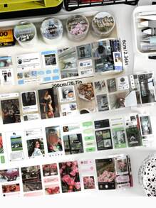 6 * 200 cm wasserabweisender selbstklebender Kontostreifen Landschafts-Aufkleber Dekorativer Handyhülle Tassen-Aufkleber