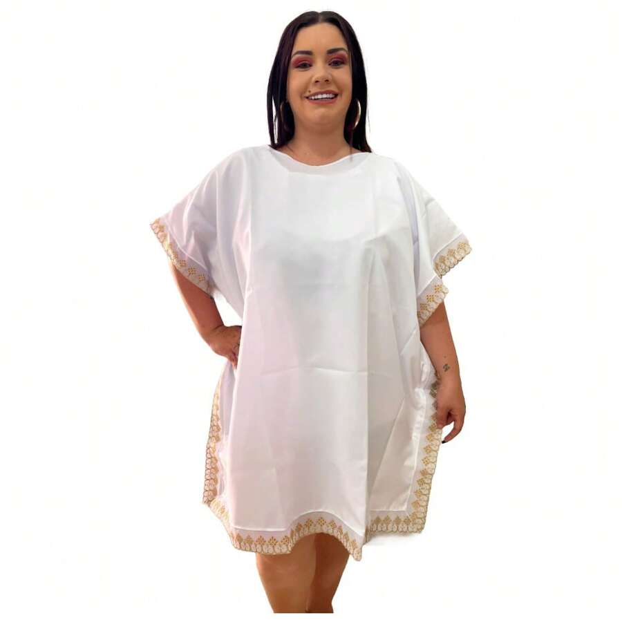 Women T-Shirts - White and Gold - View 1