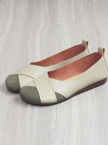 Casual Simple Comfortable Flat Anti-Slip Loafers, Spring/Summer - Green - View 2