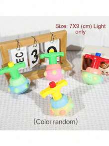 1个趣味LED闪光音乐旋转陀螺，带闪光旋转灯。向上旋转音乐玩具，升级版发光玩具，适合儿童，暗黑派对用品，生日礼物（颜色随机），户外玩具，莲花灯，派对游戏 - 彩色 - 查看 15