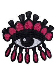 4 pièces de patchs pour cils rouges/jaunes/bleus, en forme de larme et d'œil de diable. Accessoires vestimentaires personnalisés et DIY, patchs à coudre et à repasser, décorations pour vêtements, chaussures et sacs. Idéal pour les festivals et les fêtes