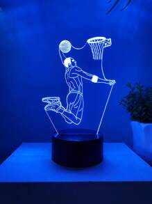 1 件 3D 篮球夜灯，创意触控 7 色更衣室装饰灯，送给篮球迷的绝佳礼物