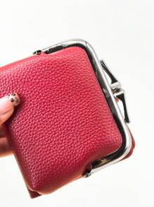 Women's Short Wallet Soft PU Fold-Over Multifunctional Large Capacity Card Holder Elegant Snap Fastener Coin Purse Compact & Lightweight Suitable As Holiday Gift Wallet Purse Wallet Mini Wallet Small Wallet