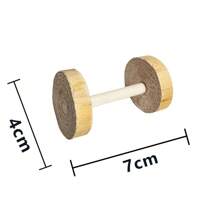 Juguetes de rodillo para hámster, mancuernas de madera natural de pino, monociclo, columpio, juguetes para masticar molares, suministros para mascotas pequeñas, pájaros, conejos, cobayas VGO7 - 4 - Ver 10