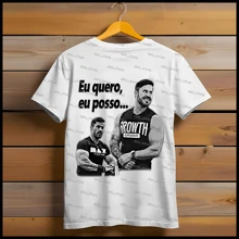 Renato Cariani T-Shirt I Want I Can Unisex Workout Blouse Shirt Gym Meme Renato Cariani Gym Fitness CrossFit Basic T-Shirt Women's And Men's Workout T-Shirt - 黑與白 - 查看 3