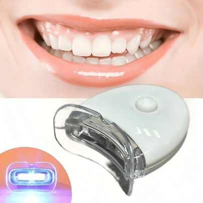 电池供电便携式牙齿美白灯，带 1 或 5 个 LED 蓝光 - 专业家用牙科护理设备，迷你牙齿美白灯，用于口腔美容和牙齿漂白，长期使用效果更佳，与美白凝胶配合使用效果更佳（凝胶单独出售）