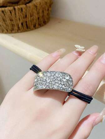 女士水钻装饰迷人发圈，用于头发装饰派对马尾辫固定器发圈，橡皮筋，发绳，弹性发圈