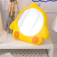 1 件可爱小鸡形悬挂式桌面高清化妆镜、便携式口袋镜、设计