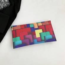 2025 New Fashion Contrast Color Patchwork Clutch Bag, Commute Stylish Casual Phone Envelope Purse For Women - Multicolor - View 10