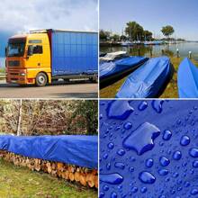 Heavy Duty Waterproof Tarpaulin, PVC Material, UV & Tear Resistant, With Grommets & Reinforced Edges, For Outdoor Protection, Roof, Camping, Patio, Pool, Boat, Car - Multipurpose Use, Multipurpose Tarp|Vibrant Blue Tarp|Uv Resistant Tarp - Blue - View 9