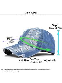 2025 Spring/Summer New Distressed Denim Baseball Cap, Vintage Washed Casual Versatile Snapback Hat, Unique Unisex Couple Design