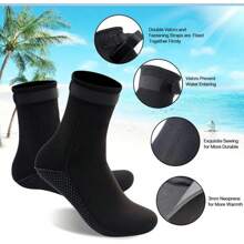 Calcetines de neopreno de 3MM de grosor unisex, calcetines de natación resistentes al deslizamiento y al frío para deportes acuáticos de invierno como buceo, surf y esnórquel