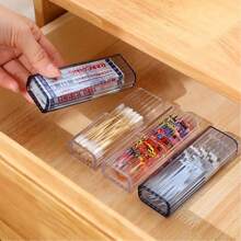 2025 New 3pcs Travel Portable Transparent Storage Box - Mini Organizer For Cleaning Swabs, Bandages & Toothpicks, Dustproof