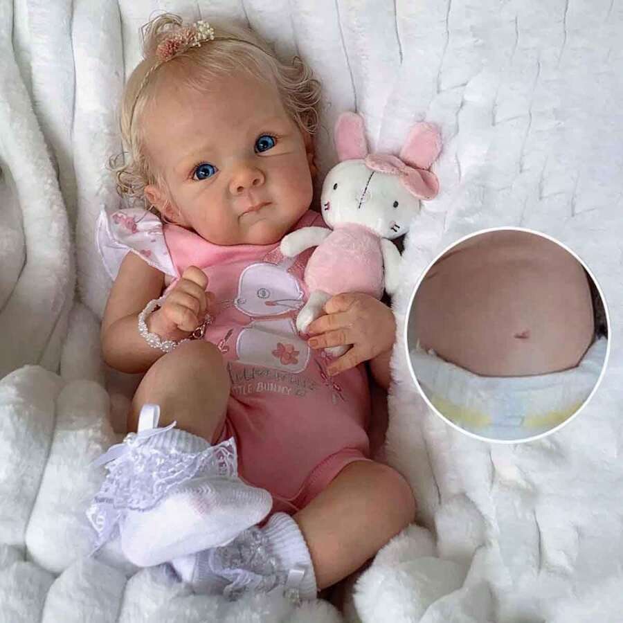 Bambole Reborn Bambina 18 Pollici Bambola Reborn Fatta a Mano Reborn Babies Lavabile Morbido Corpo in Vinile Sembra e si sente come un vero bambino realistico
