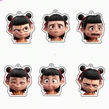 Nezha 2 Magical Child Havoc In Heaven Peripherals Cute Funny Movie Decor Backpack Charm Acrylic Keychain Small Gift - Multicolor - View 5