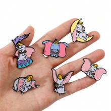 1/6 piezas. Broche de estilo creativo de Disney con diseño de elefante de dibujos animados. Pasador de metal esmaltado como accesorio para ropa, mochila, detalles festivos y joyas.