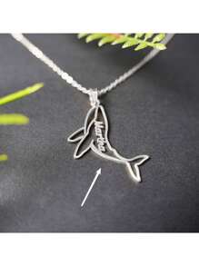 Aanpasbare walvisnaamketting, roestvrijstalen oceaandier-tagketting, gepersonaliseerde beweegbare hangerketting, dagelijkse accessoire, damesmode sieraden
