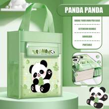 1pc Cute Cartoon Tutor Bag, Student School Tote Bag With Highly Attractive, Canvas Carry Bag For Homework, Textbooks, Learning Materials, Documents, Large Capacity