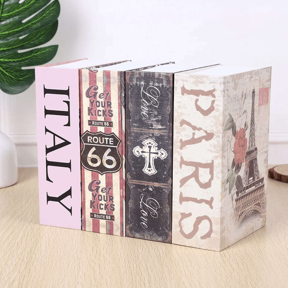 1pc 18cm/24cm Mini Safe Book, Lockable, Can Hide Money, Secret Safe, Can Store Cash, Can Be Used As Certificate/Key Lock Box, Storage Cabinet, Children's Gift Book, Hidden Password Lock, Hidden Box, Security Lock, Key Lock, Sturdy Steel Faux Book, New Fashionable Design