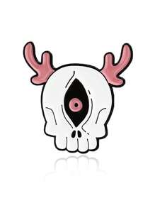 1 件卡通骷髅、美人鱼、外星人、鹿、牛头骨设计胸针 - 彩色 - 查看 8