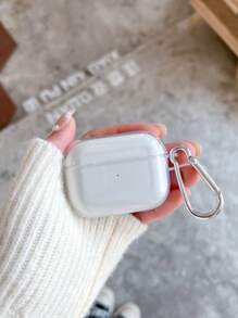 Minimalist Solid Color Material 1pc Transparent Earphone Shockproof Case With Earphone Case Hook Compatible With Apple True Wireless Earbuds Cover For Galaxy Buds2 Pro Galaxy Buds 3 Pro Suitable For Personal Use Or As A Gift Spring Birthday Gift - White - View 8