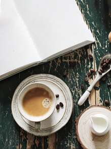 1 pieza Conjunto de taza y platillo de cerámica gris minimalista japonesa, taza y platillo rituales de té/café de la tarde, taza y platillo de cerámica de alta calidad con estilo retro, taza para beber en el hogar, taza para leche, taza para latte, taza y platillo elegante como regalo para festividades