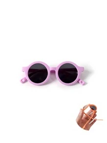 1pc Toddler Glasses, Cute Round TPEE Soft Frame, Comfortable Impact Resistant Versatile Candy Colors, Baby 0-2 Years Old Fashion Glasses - Candy Color Round - View 24