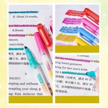 12pcs Colorful Highlighter Pens, Double-Ended Dual-Color, Suitable For Students Marking, Highlighting, 24 Colors
