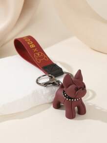 1 件彩色时尚斗牛犬树脂钥匙扣、包包挂饰、汽车挂饰、休闲派对礼品背包，适合学校卡通