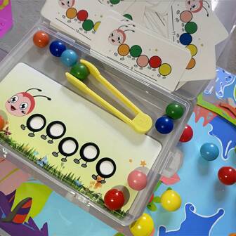 Fabrikspris Topprea Clip Beads Brädspel Träpärlor Spel Trä Pedagogisk leksak Barn Småbarn Tidiga Pedagogiska