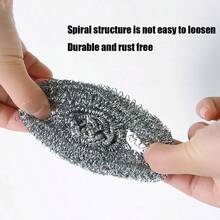 Depurador de acero inoxidable de 6/12 piezas, estropajo, estropajo de lana de acero para cocinas, baño y resistenciaás fuerte GYVE - 12 piezas - Ver 8