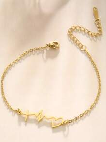 1pc Hartvormige Magnetische Roestvrijstalen Armband, Vintage Ketting Stijl Cadeau Voor Vriendin