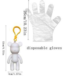 1 Set /5 Sets /10 Sets Of Fluid Bear Painting Sets, Hand-Painted Diy Graffiti Ornaments, Home Decoration, Thickened Plastic Materials, Creative Hand-Made Gifts, Suitable For: Home Decoration, Photography Props, Theme Party Graffiti DIY Materials, Parent-Child Game Painting Keychain Sets,Christmas.Bear Keychain