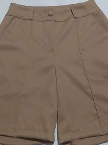 Women's Tailored Bermuda Shorts - Lạc đà - Xem 3