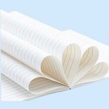 1 68 页复古牛皮纸笔记本、网络格式练习本、水平线抄写本、空白书写本、草稿本、素描本、日记本 - 棕色 - 查看 4