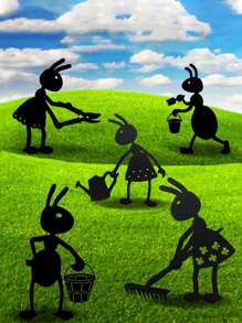 1pc Ant Garden Decor Metal Ant Outdoor Yard Garden Decoration Art Stake For Backyard Lawn