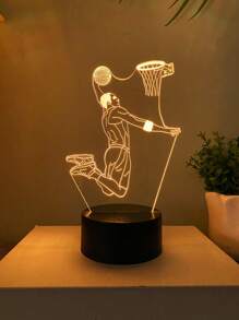 1 件 3D 篮球夜灯，创意触控 7 色更衣室装饰灯，送给篮球迷的绝佳礼物