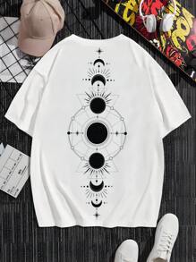 Men's Summer Ramadan Print Round Neck Short Sleeve T-Shirt, Casual Short Sleeve - White - View 1