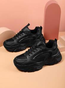 Chaussures de sport pour hommes à bout rond à lacets, Baskets pour hommes à bloc de couleurs avec lettre, légères et respirantes, semelle épaisse, antidérapantes et résistantes à l'usure, chaussures de course de sport outdoor casual pour hommes