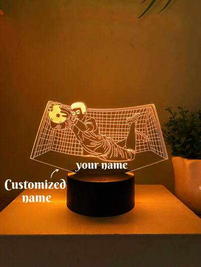 قطعة واحدة مصباح ليلي كرة قدم حارس مرمى ثلاثي الأبعاد مخصص باسم مطلوب، إضاءة ديكورية متعددة الألوان لغرف مشجعي الرياضة ، هدايا للمناسبات ، ملونة ، كاواييي ، أنيقة بسيطة ، جميلة ، مخصصة ، فريدة ، هدايا مثالية للرجال ، هدايا مثالية للنساء ، صديقة ، صديق ، عائلة ، أصدقاء ، مصباح ليلي ، أضواء نيون ، بضائع منزلية ، ديكور غرفة ، ديكور المناسبات ، للذكرى السنوية ، للأعياد الميلاد ، للزفاف