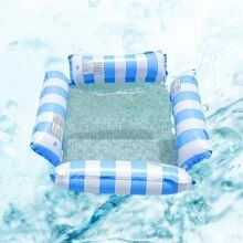 2 Stück/1 Stück aufblasbare Schwimmbett Liegen, faltbare gestreifte Schwimmflöße, Pool Partys, Strand Zubehör Schwimmhilfe